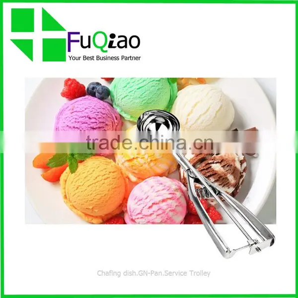 Most Popular Household Metal Engraved Ice Cream Scoop With Color Handle photo-5