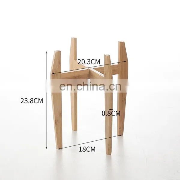 Retro Eco Friendly Bamoboo Corner Plant Stand Gardening Plant Stand Adjustable for Outdoor Indoor Garden Supplies Decorative photo-4
