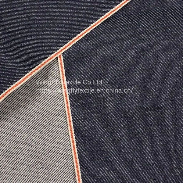 11.7oz 99% Cotton 1% Elastic Right Twill Denim Material Skinny Selvedge Jeans Fabric W281324 photo-2