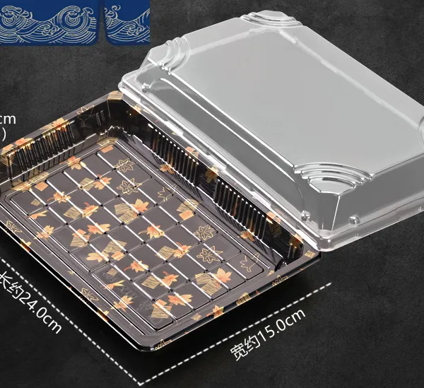 Food Grade PET Sushi Box Sushi Container With Anti Fob Clear Lid for Restaurant and Takeaway photo-5