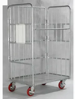 High Quality Warehouse Logistic Storage Trolley/Wire Mesh Trolley photo-3