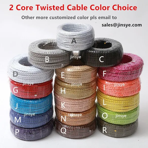 CE VDE 2 /3 Core 0.75mm² Custom-Made Colour Lamp Cord Electrical Cotton Cable Braided Wire Twisted Cable photo-4