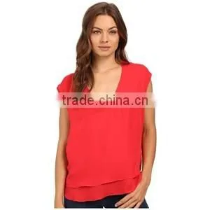 Ladies Black Ruched Side Deep V-Neck Sleeveless Halter Top photo-4