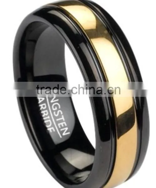 Hot Sale Tungsten Wedding Ring Two Tone Color Plating