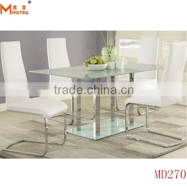 Tempered Glass Stainless Steel Dining Table photo-2