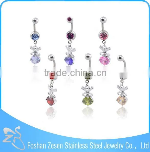 Hot Promotional Women Cute Curved Barbell Crystal Nickel Free Indian Navel Piercing photo-6