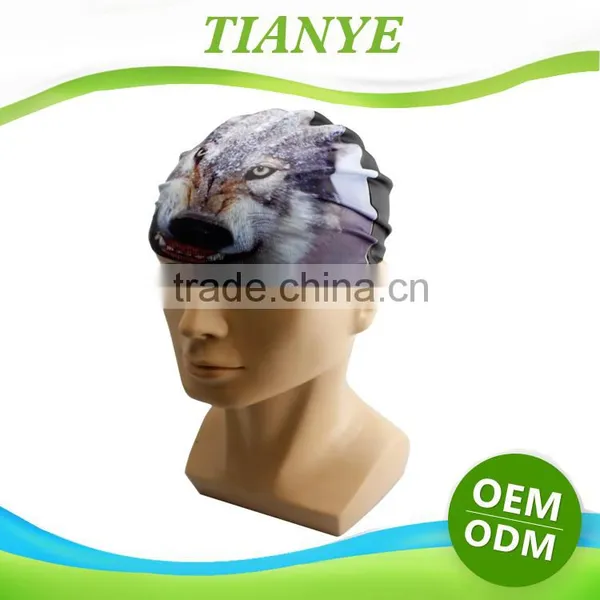 Fashionable Quality Adult / Kid Sizes Customized Logo Printed Waterproof Silicone Swimming Cap 100% photo-4