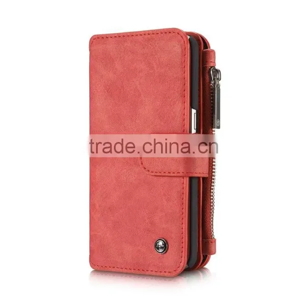 Caseme Card Slot PU Leather Wallet Case for S7 Zipper Photo Frame Flip Case for S7 photo-4