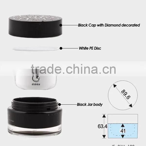 100ml Diamond Black Cosmetic Jars Plastic photo-3