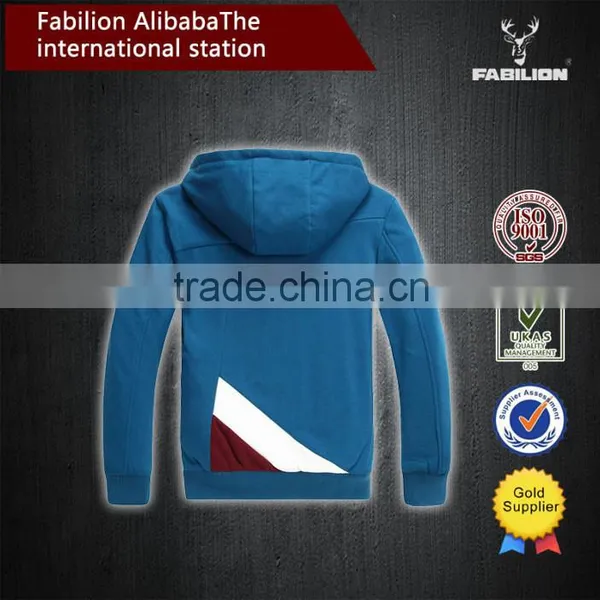 2015 Men Stitching Bark Zipper Cotton&Polyester Basketball Hoodie photo-6