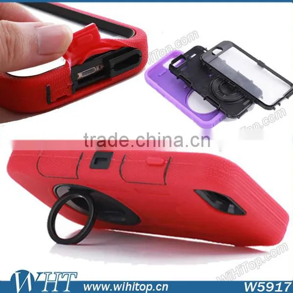 3 in 1 Heavy Duty Case With Rotating Ring Design Stand Shockproof Case for IPhone 6 Plus 5.5 Inch photo-2