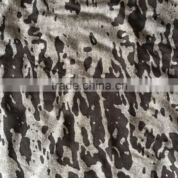 110g/sm Leopard TC Burnout Jersey Fabric Tank -top, Polyester Cotton Burnout Jersey Fabric for Lady's Vest