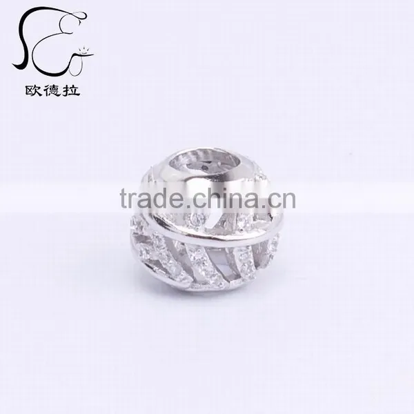 z Ilver Silver cz Iamond Diamond Pave Bead photo-3