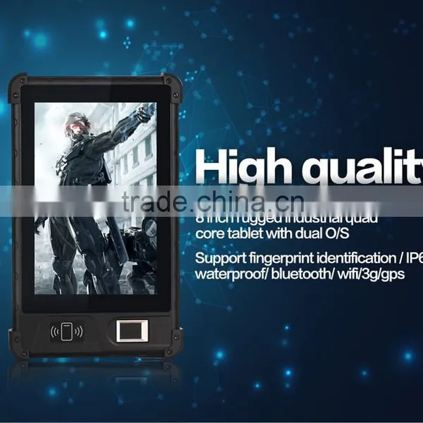 8inch Rugged Industrial Tablet With Dual OS, 8" 10 Point Touch Fingerprint Reader IP65 Waterproof WIFI 3G GPS Rugged Tab photo-2