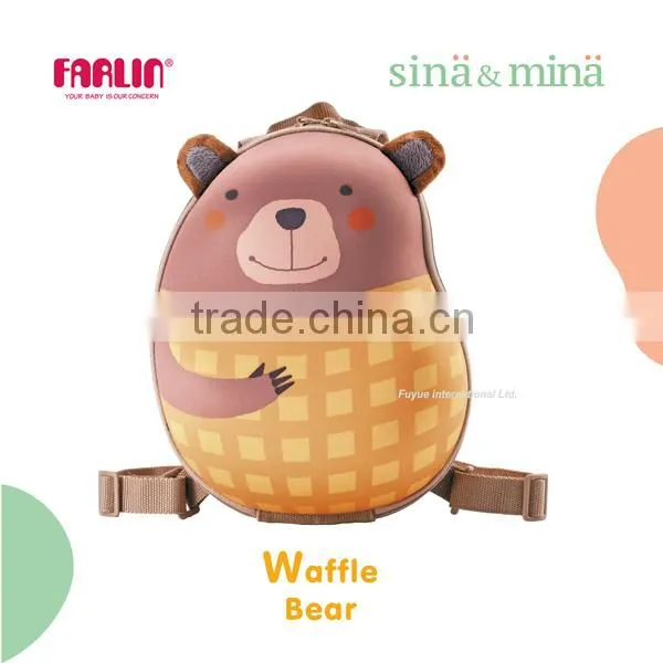 Farlin Sina & Mina 3D Design Cartoon animal hard shell backpack Waffle Bear children backpacks