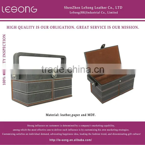 Foldable With Lid Leather Storage Box With Handle