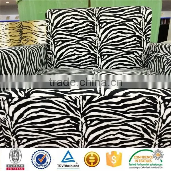 Polyester Animal Skin Print Zebra-stripe Tiger Stripe Style Kurti Velvet Designs Micro Velboa Fabric photo-5