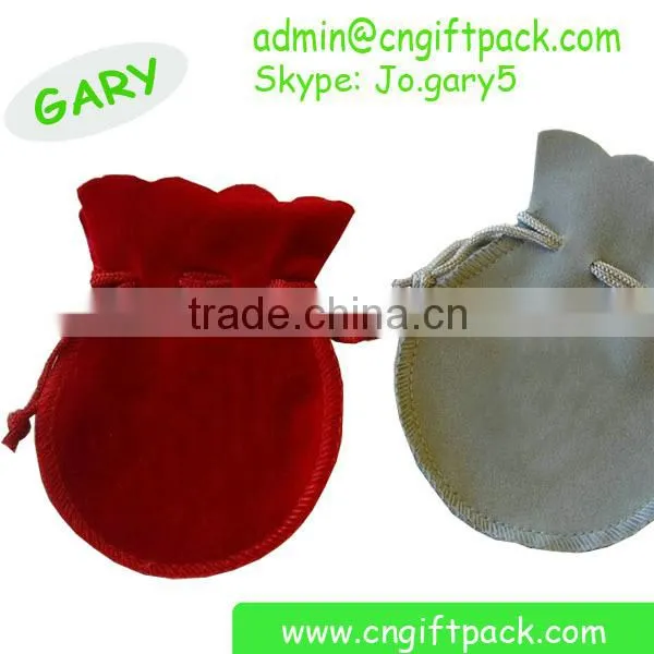 Chinese Red Velvet Drawstring Bags With Tassel photo-5