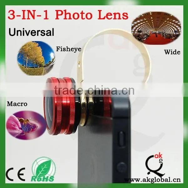 Universal 3in1 Clip-On Fish Eye Lens Wide Angle Macro Mobile Phone Lens For IPhone photo-5