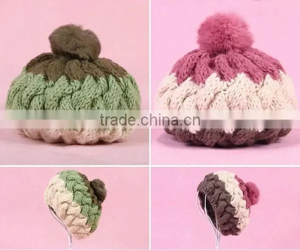 Promotional Winter Knitted Beanie Hat With Pompom photo-3