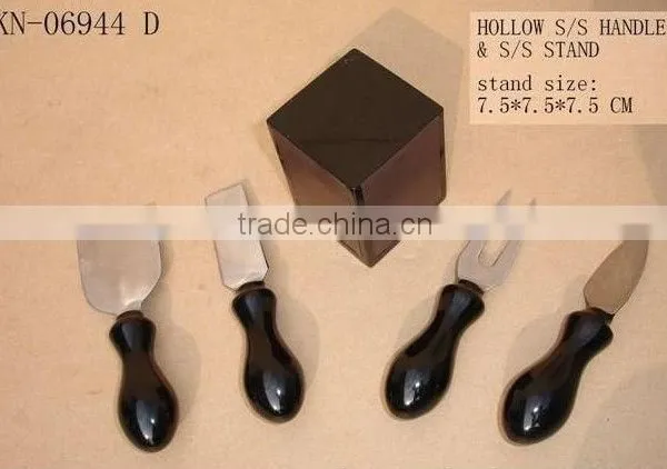 5pcs Cheese Spread Knife Set With Stainless Steel Holder