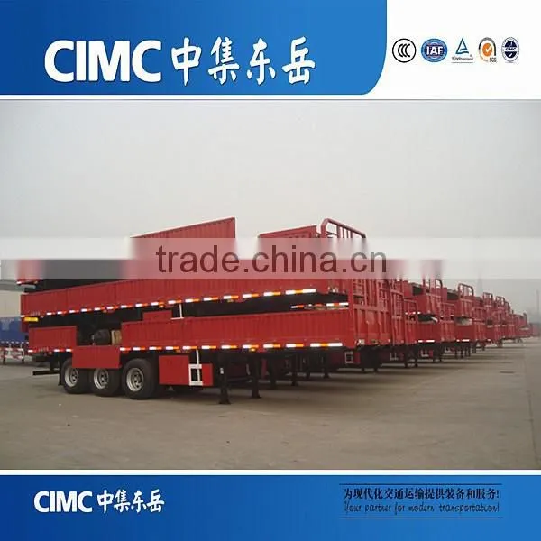 CIMC 3 Axle Side Wall Cargo Truck Trailer With Side Boards photo-2