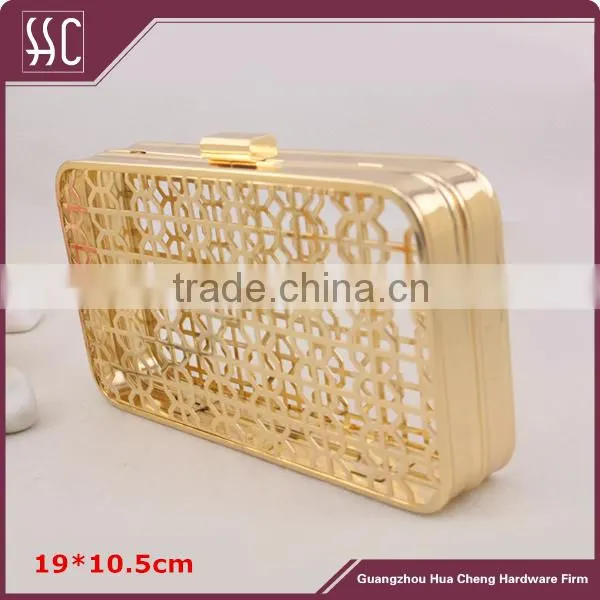 Metal Gold 7.4*4inch Square Box Clutch Frame