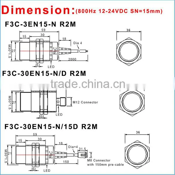 M30 30*45mm Short Body DC10-30V NPN NO Non-shield Proximity Sensor photo-5