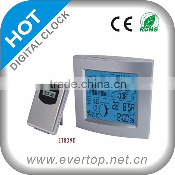 DIGITAL LCD CLOCK WITH BAROMETER AND BLUE BACKLIGHT ET839D photo-2
