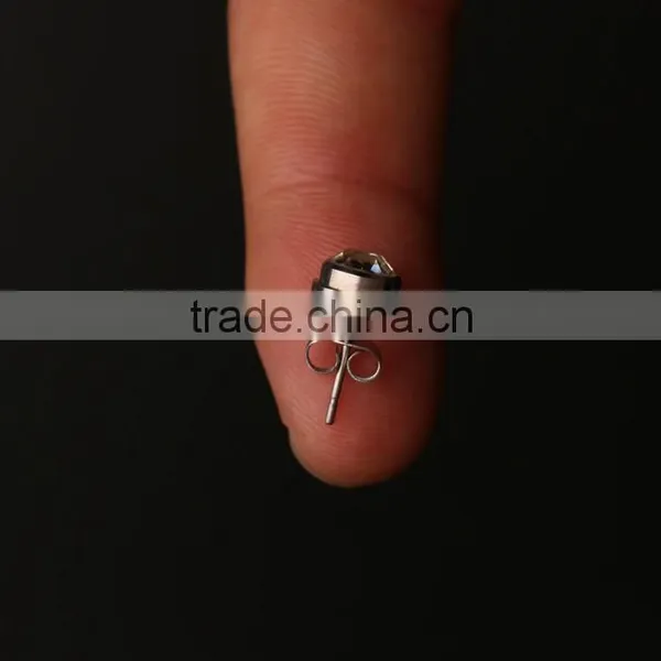 Fashinable 316 Stainless Steel Cartilage Custom White Stone Stud Earrings photo-2