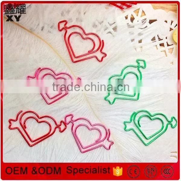 Professional Factory Customer Logo Red Fancy Heart Shape Novelty Paper Clips photo-5