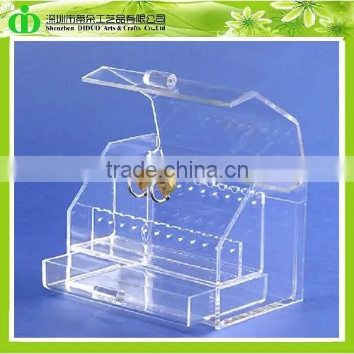 DDJ-0053 Chinese Factory Sells SGS Test Mini Clear Acrylic Jewelry Organizer Box photo-3