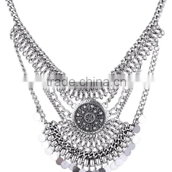 European and American High-end 2 Color Fashion Jewelry Pendant Chain Accessories Multilayer Necklace for Woman photo-3