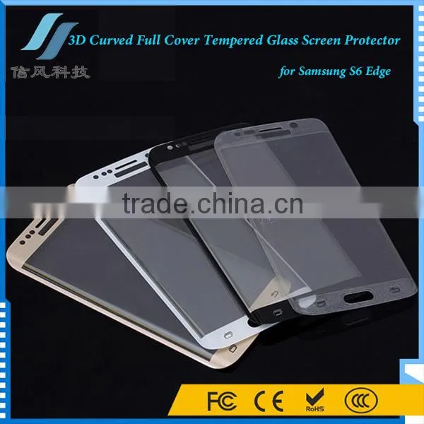 For Samsung S6 Tempered Glass Curved 9H Gold photo-5