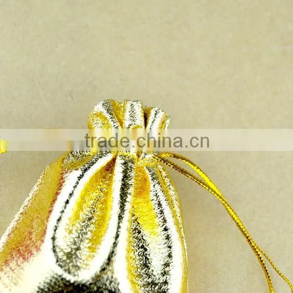 HOT SALE ! Metallic Silver Fabric Gift Bag Pouch photo-2