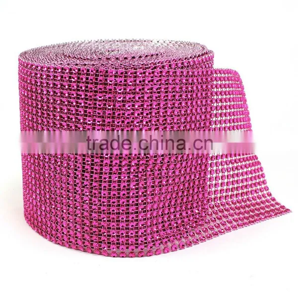 24 Rows Plastic Rhinestone Mesh Trimming for Decoration photo-4