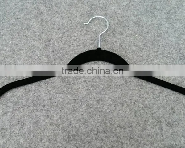 Flat Sturdy Sale Plastic Clothes Hanger With Velvet For Shirt photo-3