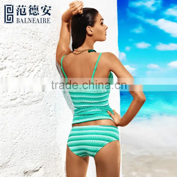 Balneaire 2016 High Quality Girls Elegant Slim Straps Tankini photo-4