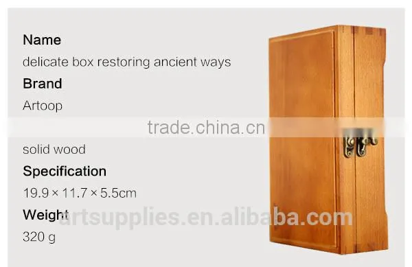 Vintage Wooden Box Artistical Multifunction Pencil Box Jewelry Case for Gift photo-3