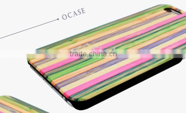 Ocase Pretty Colorful PC/TPU + Rainbow Wood Two in One Phone Case for Iphone 6 photo-2