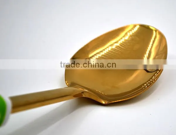 Fashion Style New Design TPR Handle Gold Plating Stainless Steel Serving Spoon photo-5
