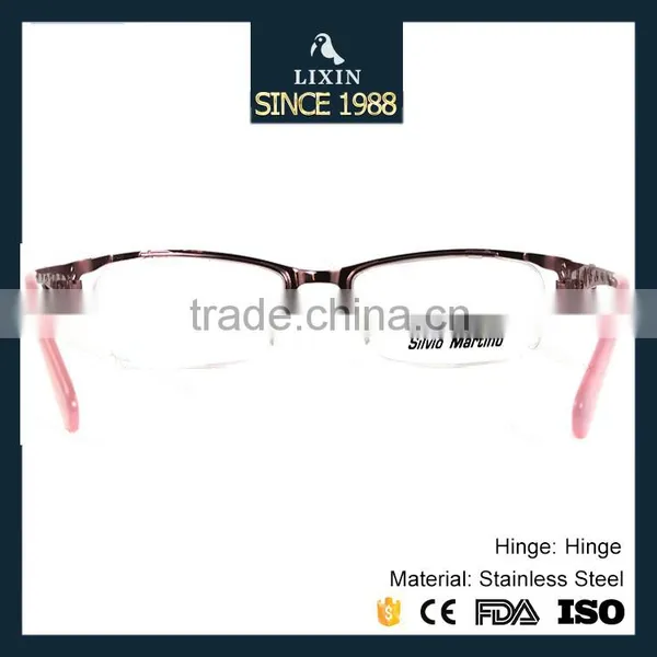 Fashion Design Metal Half-Rim Glasses Frame Women Hollow Pink/Gunmental/Silver/Bronze/Black Frame SM4022 photo-2