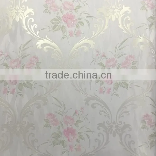 Paper Back Vinyl Wallpaper With Beautiful Pear Gloss Flowers photo-2