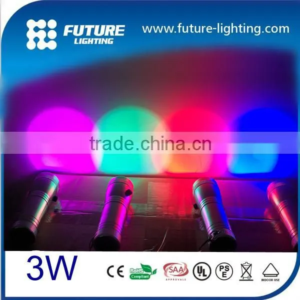 China 2016 Wholesale Factory Small Portable Color Changing Flash and Strobe 3W RGB Flashlight Torch Waterproof