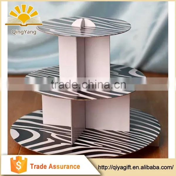 3 Tier Cardboard Cupcake Stand Tiered Zebra Cake Carrier photo-3
