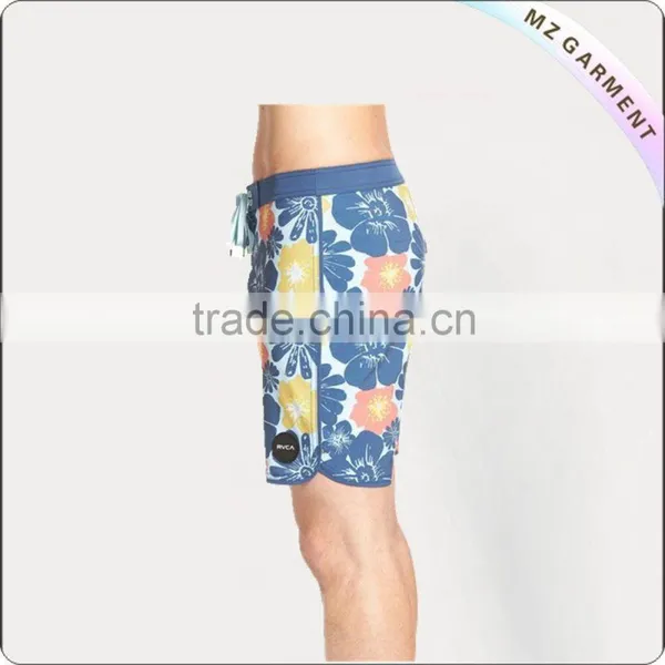 Orange Floral 100% Polyester Cargo Shorts photo-2