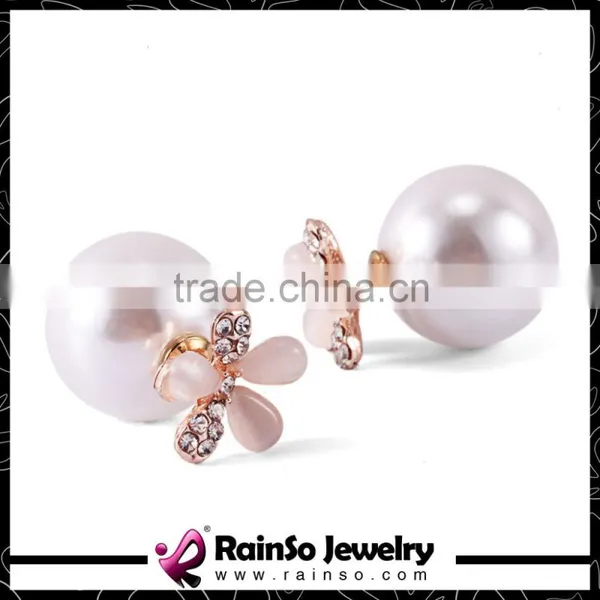 Paragraph Hot Selling Earrings Double Side Shining Pearl Stud Earrings Big Pearl Earrings For Women photo-4