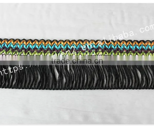 Hot Selling 6.5cm Width Polyester Ethnic Chainette Fringe for Garment/bags photo-2