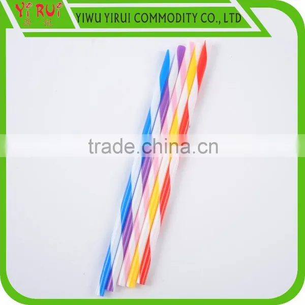 Kinds of Pattern pp Spiral Drinking Straws With Dual Colors photo-4