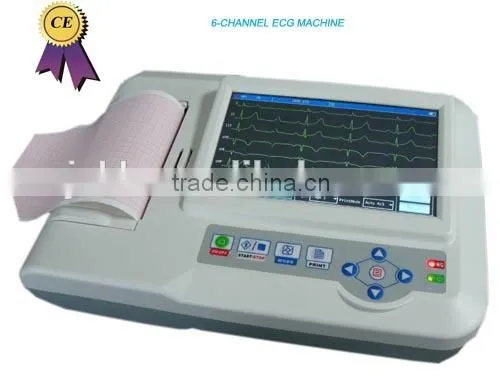 6-Channel Color Touch Screen ECG Machine/ Electrocardiograph/six Channel ECG Machine photo-3